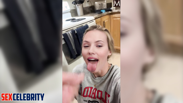 She always eats sperm as dessert / Scarlett Johansson in deepfake erotic