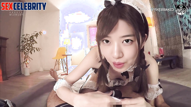 (안유진 아이브 아이즈원) skinny housemaid jumping on a cock so briskly, Yujin A.I.