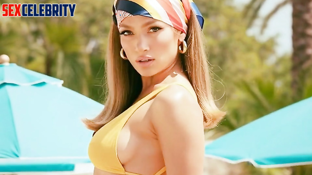 Deepfake Jennifer Lopez sexy in a yellow bikini