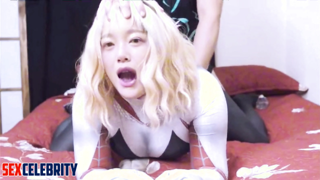 Fake Sejeong (세정) with spider costume doggy style fuck