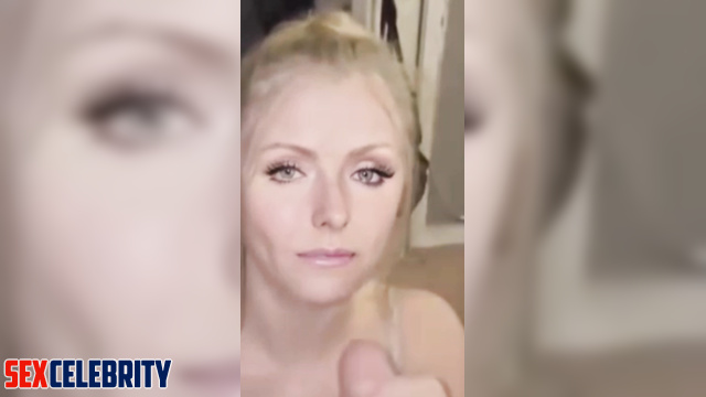 AI Kelly Ripa sucks and jerks off a cock