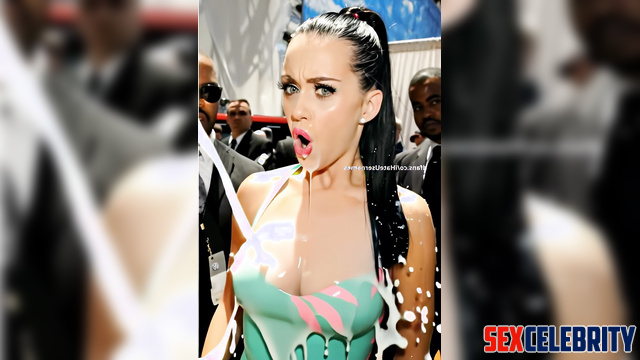 Blacks watching as she is doused with milk, Katy Perry real fake
