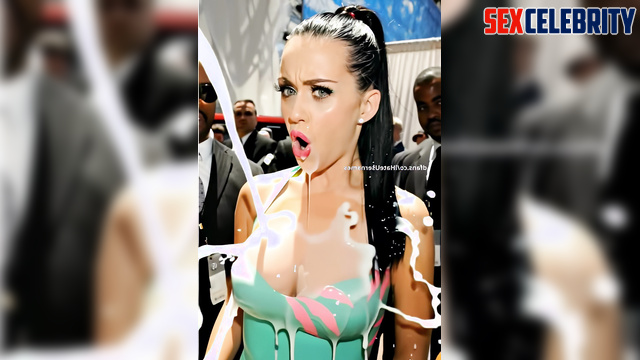 Blacks watching as she is doused with milk, Katy Perry real fake