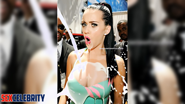 Blacks watching as she is doused with milk, Katy Perry real fake
