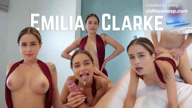 Emilia Clarke cheats with stepson "Fuck me while your dad is away" - Deepfake