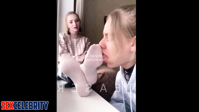 Fake app Peyton List - White Socks Foot Worship with Boots